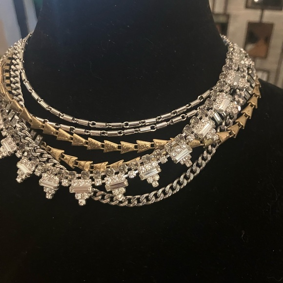 Stella and Dot - Mixed Metal Rhinestone Layered Necklace - Picture 4 of 5